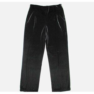 Black Wide Leg Velour Pants Side Zip Dress Barn 14 Vintage 90's Holiday Party